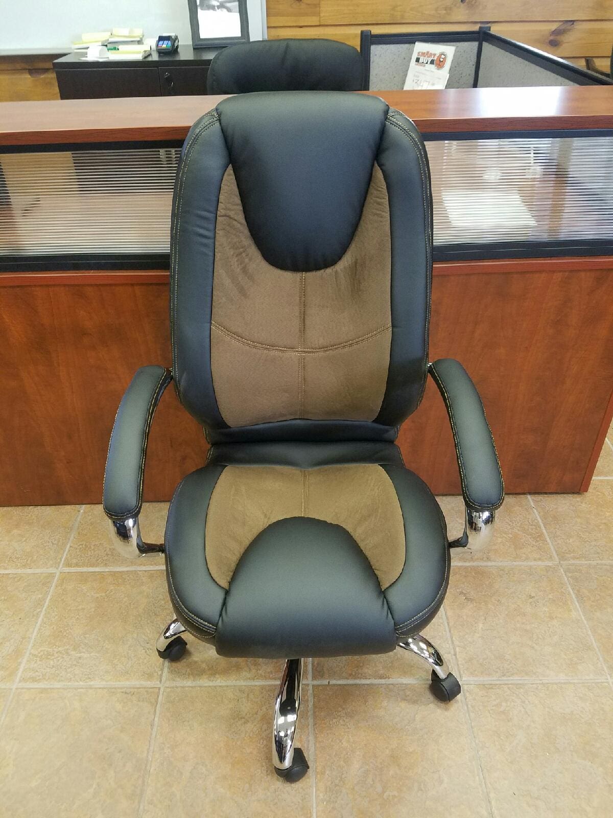 Modern Rustic High Back Bomber Brown Upholstered Executive ...