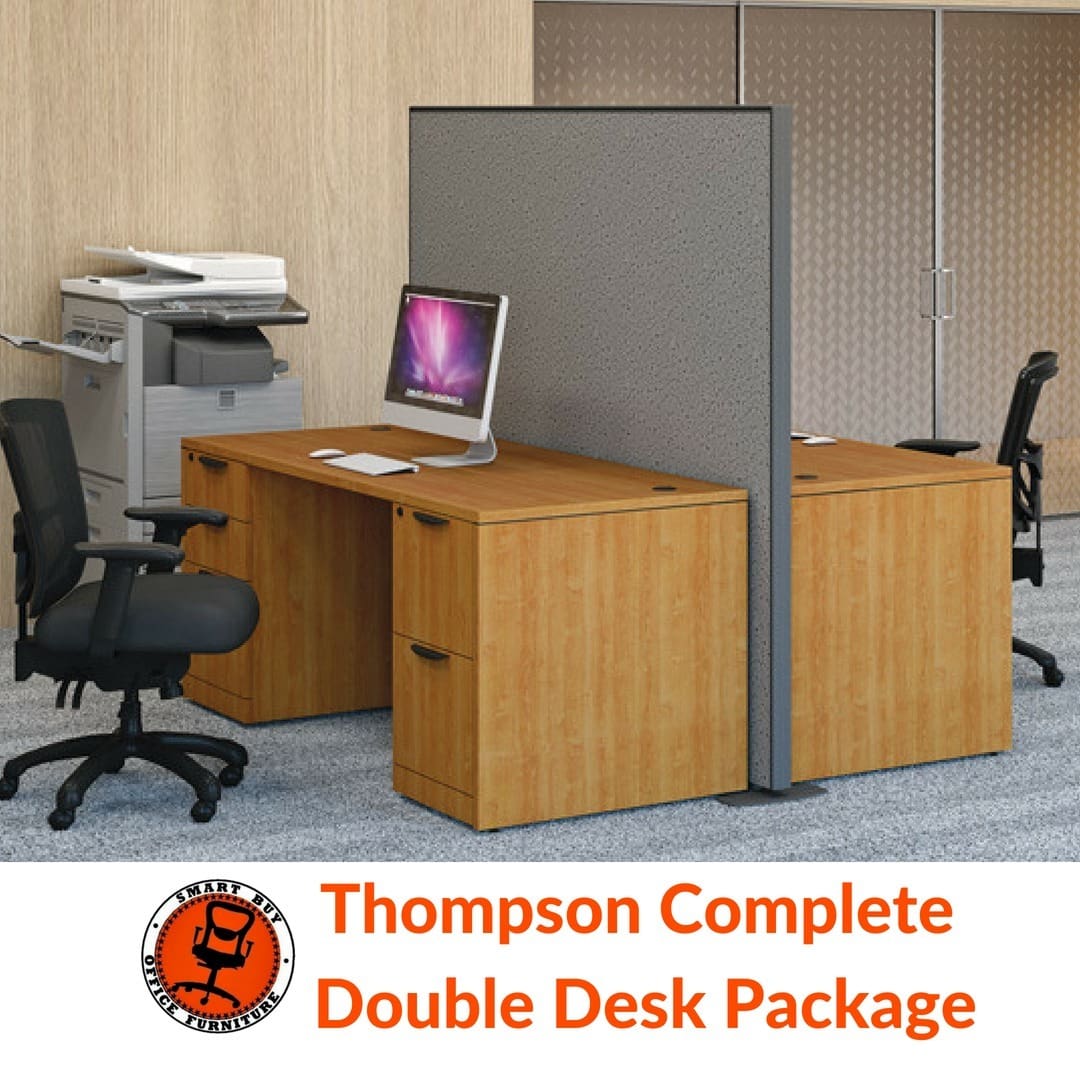 Thompson Complete Double Desk Package Smart Buy Office Furniture Office Furniture Austin