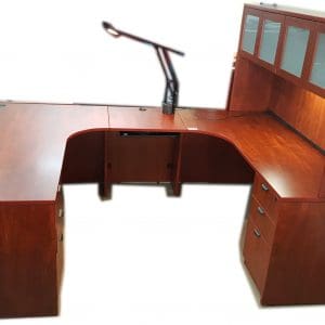 Desk U Shape Right Or Left Extended Bow Front Desk With Glass