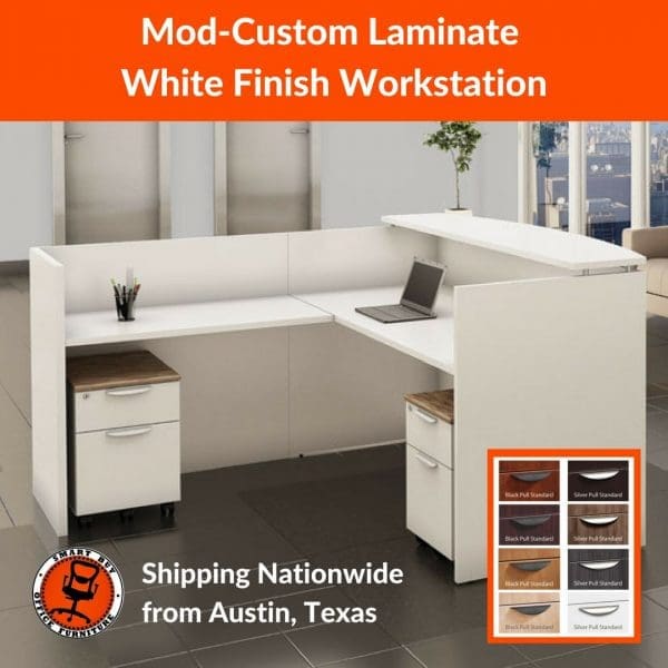 ModCustom Laminate White Finish Workstation Smart Buy Office