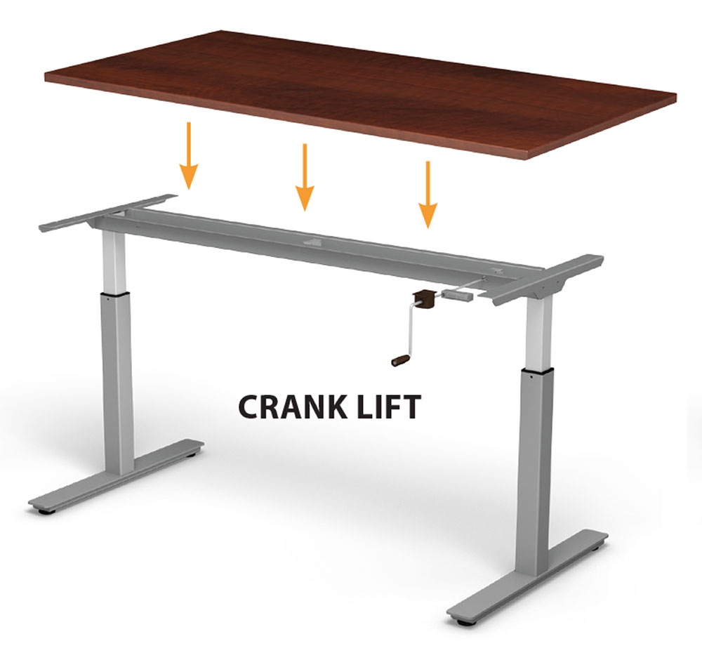 Crank Lift Adjustable Height Desk Sit Stand Desks Smart Buy